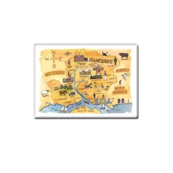 Hampshire map Fridge Magnet