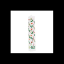 Holly and Ivy Christmas Large Pillar Advent Candle