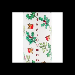 Holly and Ivy Christmas Large Pillar Advent Candle
