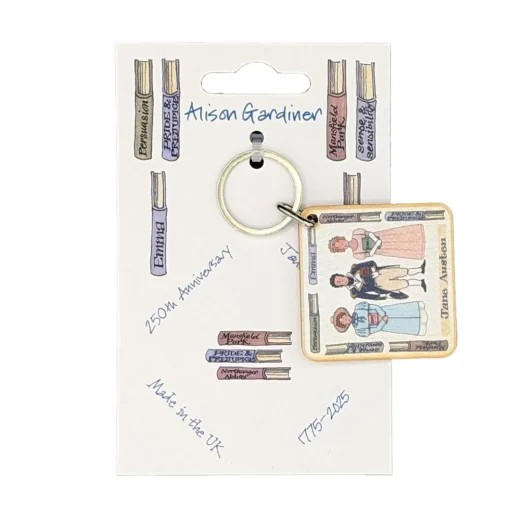 Jane Austen Wooden Keyring
