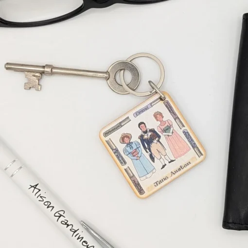 Jane Austen Wooden Keyring