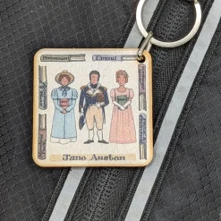 Jane Austen Wooden Keyring