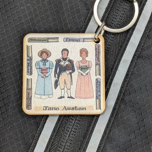 Jane Austen Wooden Keyring