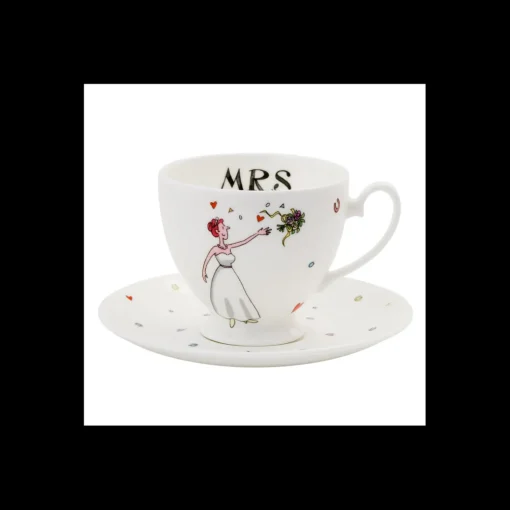 Mrs Wedding Teacup & Saucer