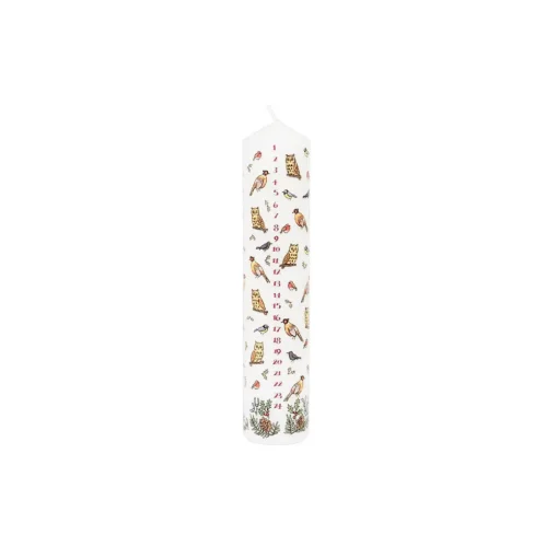 Winter Birds Christmas Large Pillar Advent Candle